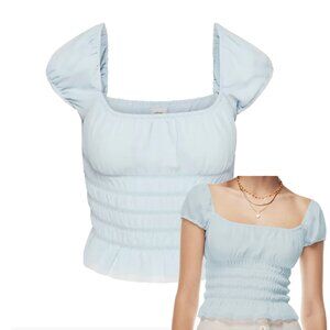 Aritzia Balcony Blouse in Heatwave Blue 2XS